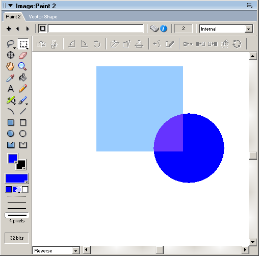 Иллюстрированный самоучитель по Macromedia Director MX › Создание графики › Экскурсия 7А: Изучение окна Paint (Рисование)