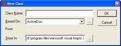 Иллюстрированный самоучитель по Visual FoxPro 7 › Визуальное объектно-ориентированное программирование › Создание пользовательских классов. Создание пользовательского класса на основе базовых классов Visual FoxPro в конструкторе классов.