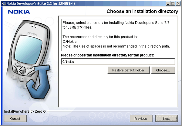 Иллюстрированный самоучитель по программированию мобильных телефонов › Телефонные эмуляторы › Инструментарий Nokia Developer's Suite 2.2 for J2ME