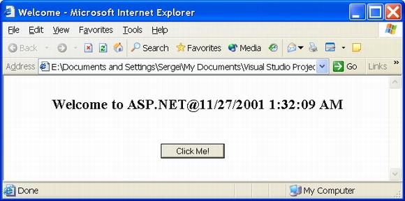 Иллюстрированный самоучитель по Visual Basic .NET › Краткий обзор ASP.NET › Простое web-приложение для ASP.NET