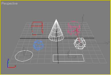 Иллюстрированный самоучитель по 3D Studio Max 6 › Выделение и отображение объектов › Группирование объектов. Создание группы.