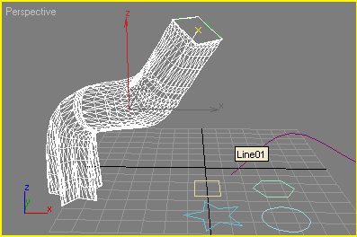 Иллюстрированный самоучитель по 3D Studio Max 6 › Составные объекты › Добавление формы к лофтинговому объекту