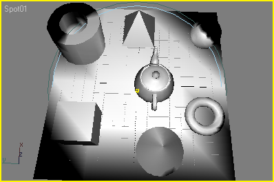 Иллюстрированный самоучитель по 3D Studio Max 6 › Освещение › Орбитальное вращение источника