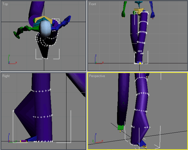 Иллюстрированный самоучитель по 3D Studio Max 7 › Создание трехмерной анимации › Урок 10. Персонажная анимация.