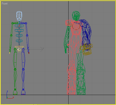 Иллюстрированный самоучитель по анимации персонажей в 3D Studio Max › Работа с каркасами персонажей с помощью модуля Biped › Создание объекта Biped