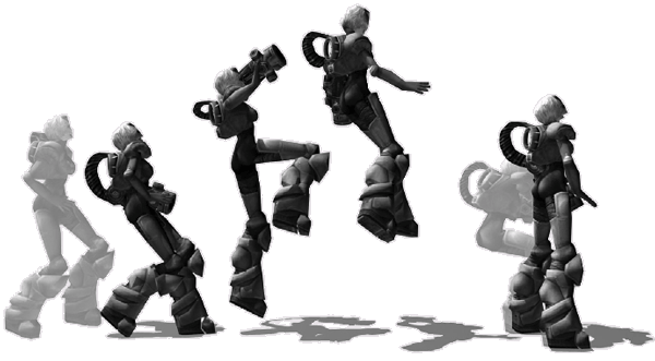 Иллюстрированный самоучитель по анимации персонажей в 3D Studio Max › Анимация на основе ключевых кадров › Прыжки с места и с разбега