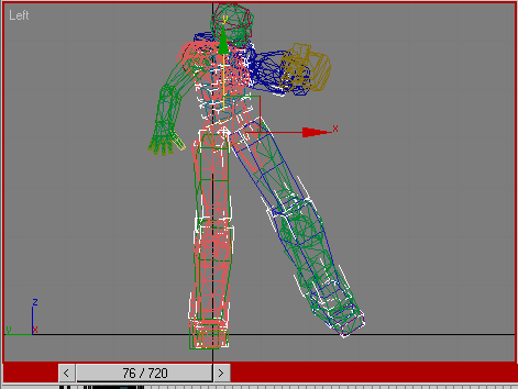 Иллюстрированный самоучитель по анимации персонажей в 3D Studio Max › Использование захвата движения › Выравнивание правой ступни перемещением объекта СОМ