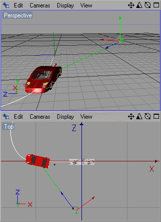 Иллюстрированный самоучитель по Cinema 4D R9 › Камеры › Создание камер для проекта с автомобилем