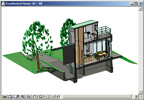Иллюстрированный самоучитель по ArchiCAD 8 › Визуализация проектов в ArchiCAD › 3D-разрезы
