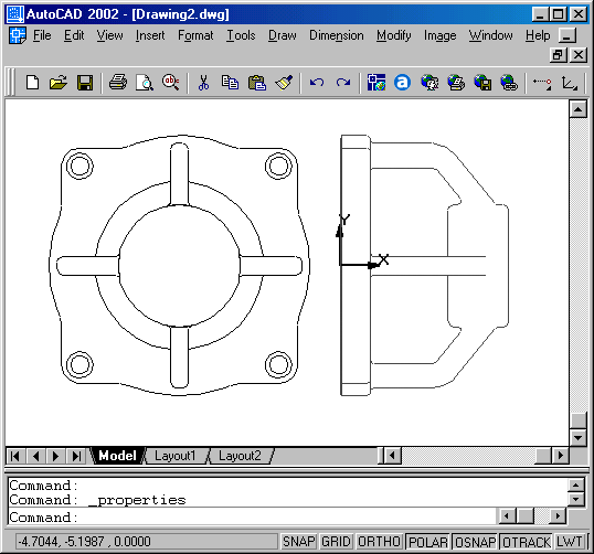 Иллюстрированный самоучитель по AutoCAD 2002 › Трехмерное моделирование › Построение внешних форм детали