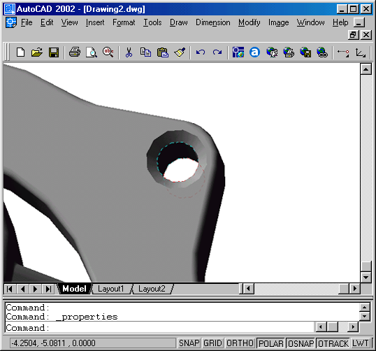 Иллюстрированный самоучитель по AutoCAD 2002 › Трехмерное моделирование › Построение внутренних форм детали
