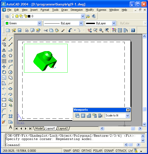 Иллюстрированный самоучитель по AutoCAD 2004 › Пространство листа › Создание видовых экранов в листе