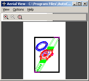 Иллюстрированный самоучитель по AutoCAD 2005 › Управление экраном › Панорамирование. Использование окна общего вида Aerial View.