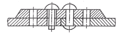 Иллюстрированный самоучитель по созданию чертежей › Изображение соединений деталей › Неразъемные соединения