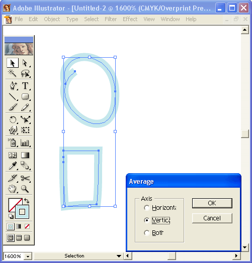 Иллюстрированный самоучитель по Adobe Illustrator 10 › Инструментарий для создания формы объекта › Выравнивание опорных точек
