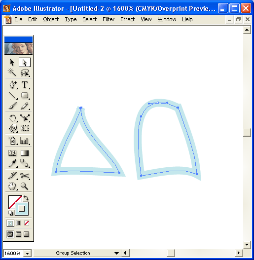 Иллюстрированный самоучитель по Adobe Illustrator 10 › Инструментарий для создания формы объекта › Соединение краевых опорных точек