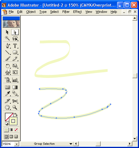 Иллюстрированный самоучитель по Adobe Illustrator 10 › Инструментарий для создания формы объекта › Рисование инструментом Paintbrush