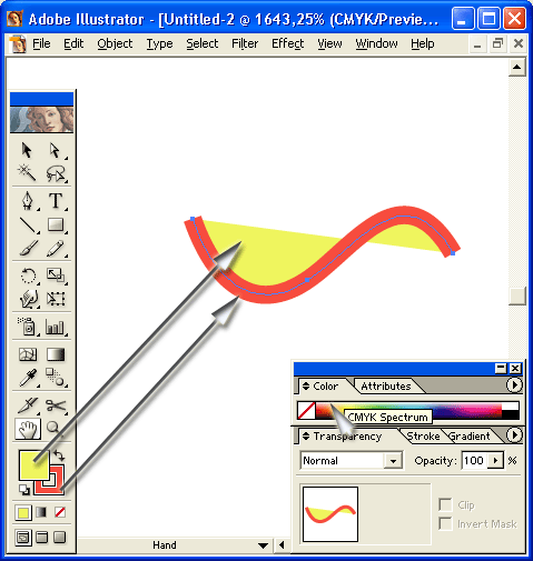 Иллюстрированный самоучитель по Adobe Illustrator 10 › Инструментарий для создания формы объекта › Инструменты группы Pencil