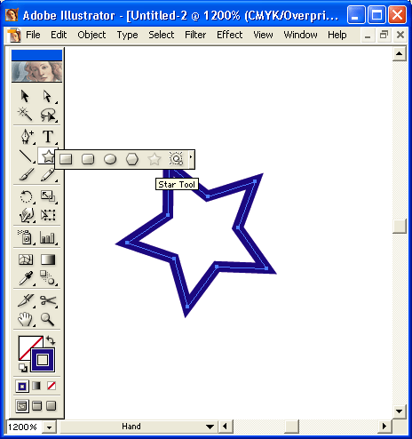 Иллюстрированный самоучитель по Adobe Illustrator 10 › Инструментарий для создания формы объекта › Инструмент Star