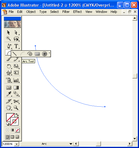 Иллюстрированный самоучитель по Adobe Illustrator 10 › Инструментарий для создания формы объекта › Инструмент Arc Segment