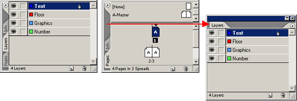 Иллюстрированный самоучитель по Adobe InDesign CS2 › Рабочее пространство программы InDesign › Просмотр и размещение палитр