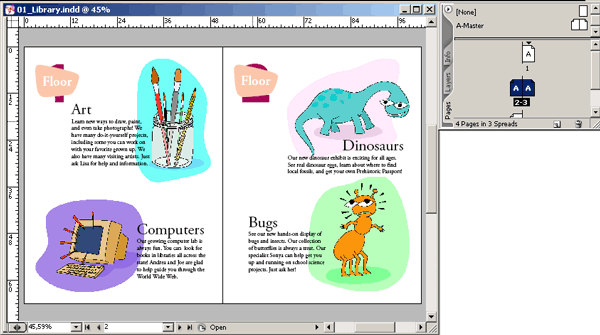 Иллюстрированный самоучитель по Adobe InDesign CS2 › Рабочее пространство программы InDesign › Перемещение по документу