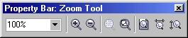 Иллюстрированный самоучитель по CorelDRAW 11 › Отображение рисунка на экране › Панель атрибутов инструмента Zoom и панель инструментов Zoom