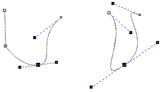 Иллюстрированный самоучитель по CorelDRAW 12 › Линии › Точки излома. Сглаженные узлы. Симметричные узлы.