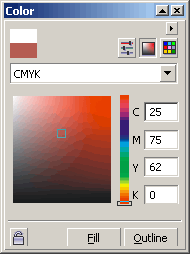 Иллюстрированный самоучитель по CorelDRAW 12 › Заливки › Выбор цвета заливки в пристыковываемом окне Color