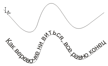Иллюстрированный самоучитель по CorelDRAW 12 › Размещение текста на траектории › Размещение текста вдоль разомкнутой кривой и его отделение от траектории