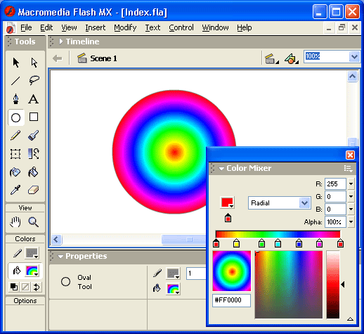 Иллюстрированный самоучитель по Macromedia Flash MX › Работа с цветом › Панель Color Mixer. Форматы панели.