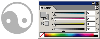 Иллюстрированный самоучитель по Adobe Illustrator CS › Окрашивание объектов › Выбор цвета при помощи палитр Color и Swatches