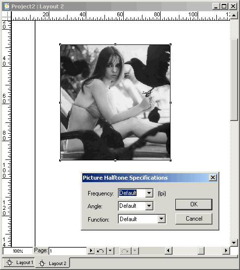 Иллюстрированный самоучитель по QuarkXPress 6 › Преобразование изображений › Настройка внешнего вида изображений перед печатью. Создание линейных растров в QuarkXPress.