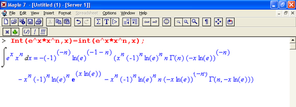 Иллюстрированный самоучитель по Maple 6/7 › Символьные (аналитические) операции › Вычисление интеграла по известной формуле