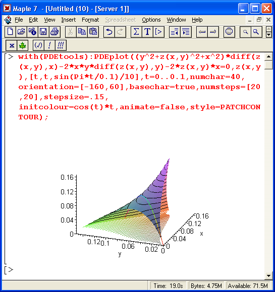 Иллюстрированный самоучитель по Maple 6/7 › Решение дифференциальных уравнений › Графическое представление решений дифференциальных уравнений