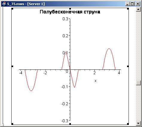 Иллюстрированный самоучитель по Maple 9 › Дифференциальные уравнения › Задача для полубесконечной струны