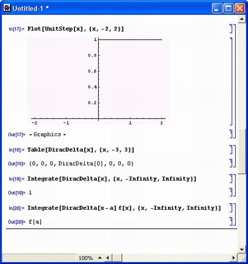 Иллюстрированный самоучитель по Mathematica 3/4 › Математические пакеты расширения › Дельта-функция Дирака (DiracDelta)