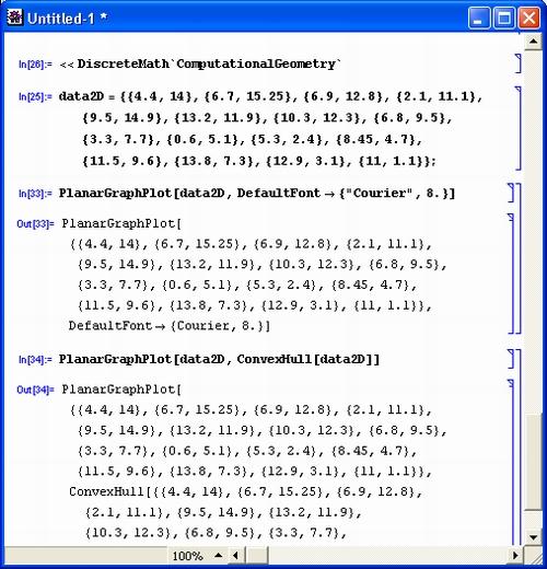 Иллюстрированный самоучитель по Mathematica 3/4 › Математические пакеты расширения › Функции вычислительной геометрии (ComputationalGeometry)