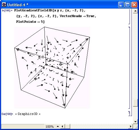 Иллюстрированный самоучитель по Mathematica 3/4 › Расширения графики (пакет Graphics) › Представление полей в пространстве (PlotField3D)