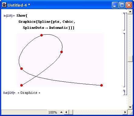 Иллюстрированный самоучитель по Mathematica 3/4 › Расширения графики (пакет Graphics) › Примитивы, использующие сплайны (Spline)