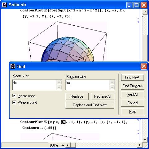 Иллюстрированный самоучитель по Mathematica 3/4 › Интерфейс системы › Операции поиска и замены