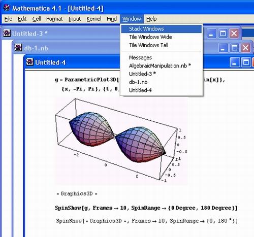 Иллюстрированный самоучитель по Mathematica 3/4 › Интерфейс системы › Работа с окнами и справкой