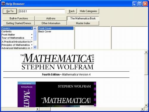 Иллюстрированный самоучитель по Mathematica 3/4 › Интерфейс системы › Работа с окнами и справкой