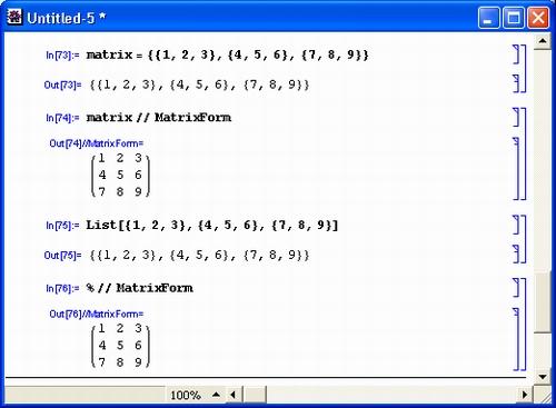 Иллюстрированный самоучитель по Mathematica 3/4 › Типы данных › Работа со списками и массивами. Списки и их свойства.