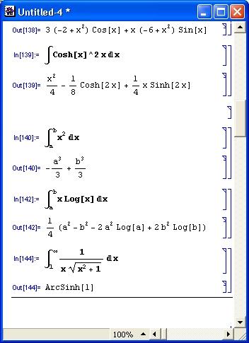 Иллюстрированный самоучитель по Mathematica 3/4 › Операции математического анализа › Вычисление определенных интегралов