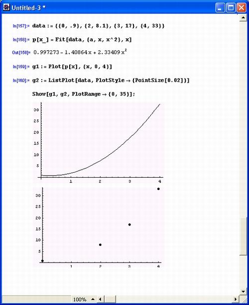 Иллюстрированный самоучитель по Mathematica 3/4 › Представление и обработка данных › Интерполяция, аппроксимация и регрессия