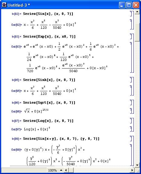 Иллюстрированный самоучитель по Mathematica 3/4 › Представление и обработка данных › Разложение функций в ряды