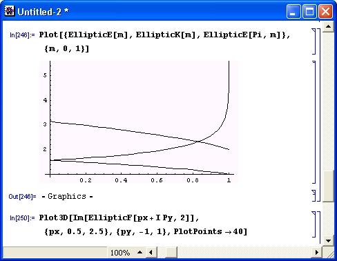 Иллюстрированный самоучитель по Mathematica 3/4 › Специальные математические функции › Эллиптические интегралы и интегральные функции