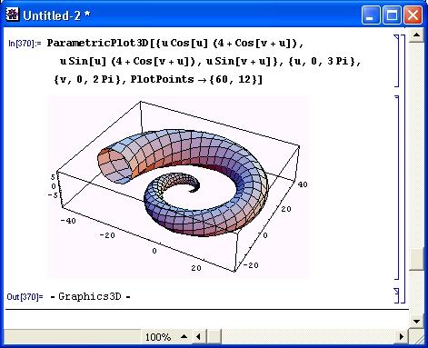 Иллюстрированный самоучитель по Mathematica 3/4 › Графика и звук › Специальные средства визуализации и звука. Параметрическая трехмерная графика.
