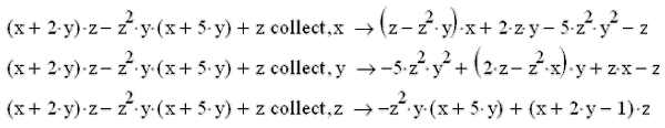 Иллюстрированный самоучитель по MathCAD 11 › Символьные вычисления › Приведение подобных слагаемых
